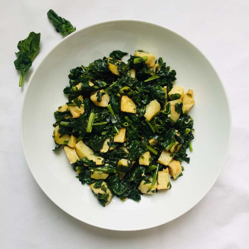 Espinacas con Ajo Frito | Vegano y Alto en Fibra