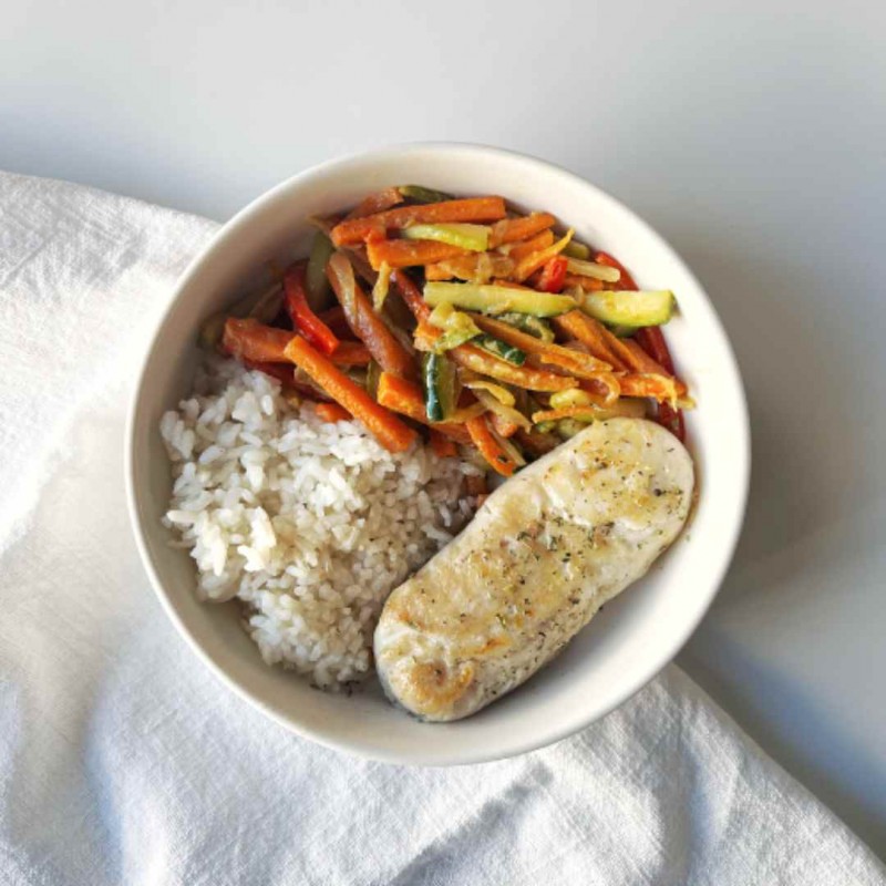 Bowl de Merluza con Arroz Integral | Plato Harvard