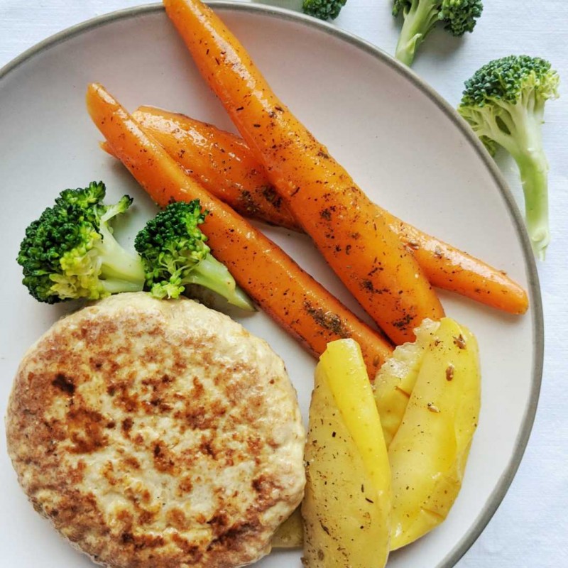 Hamburguesa de Pollo con Verduras | Alto en Proteínas y Bajo Carbos