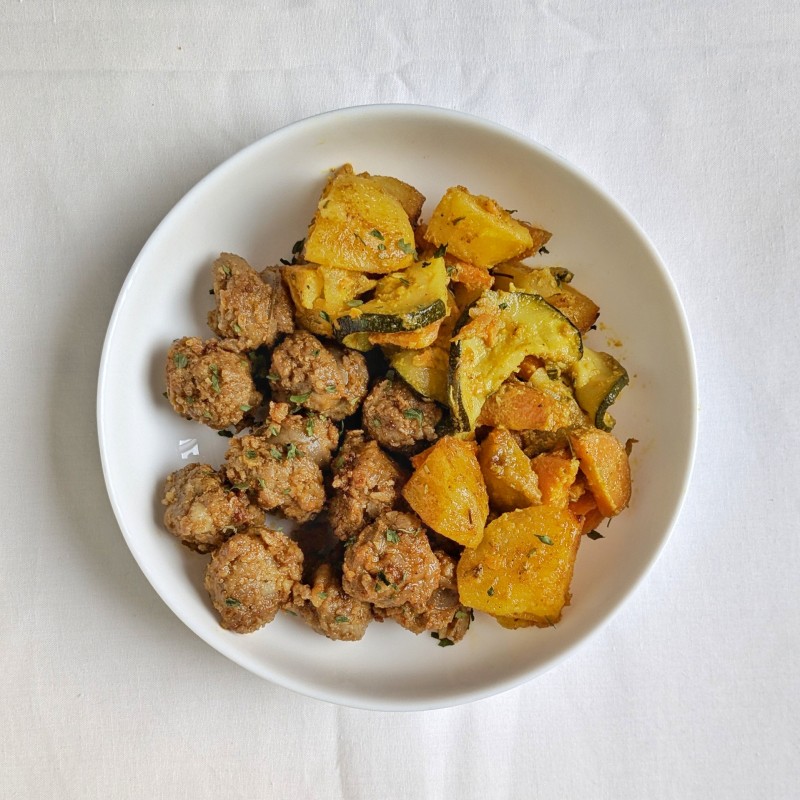 Dados de Pavo y Verduras al Curry | Alto en Proteínas y Bajo en FODMAP