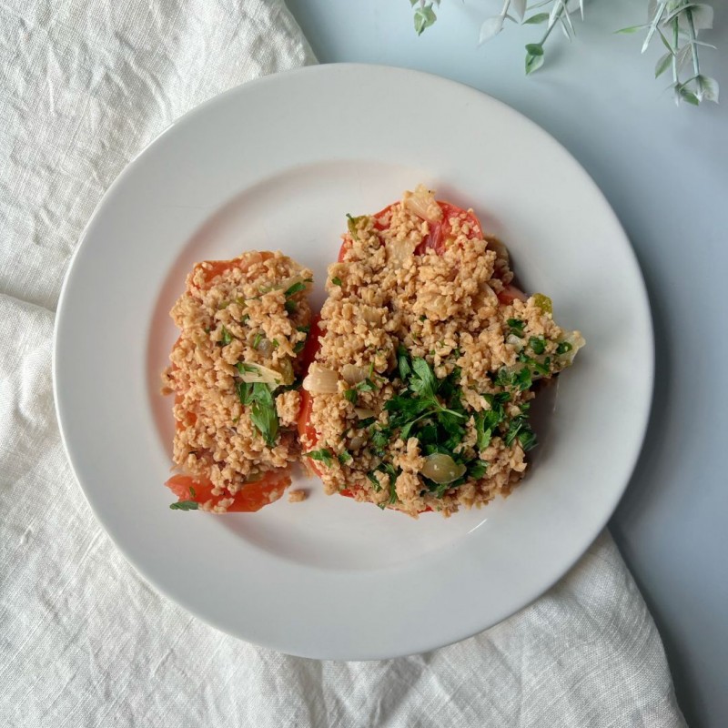 Montaditos de tomate veggies