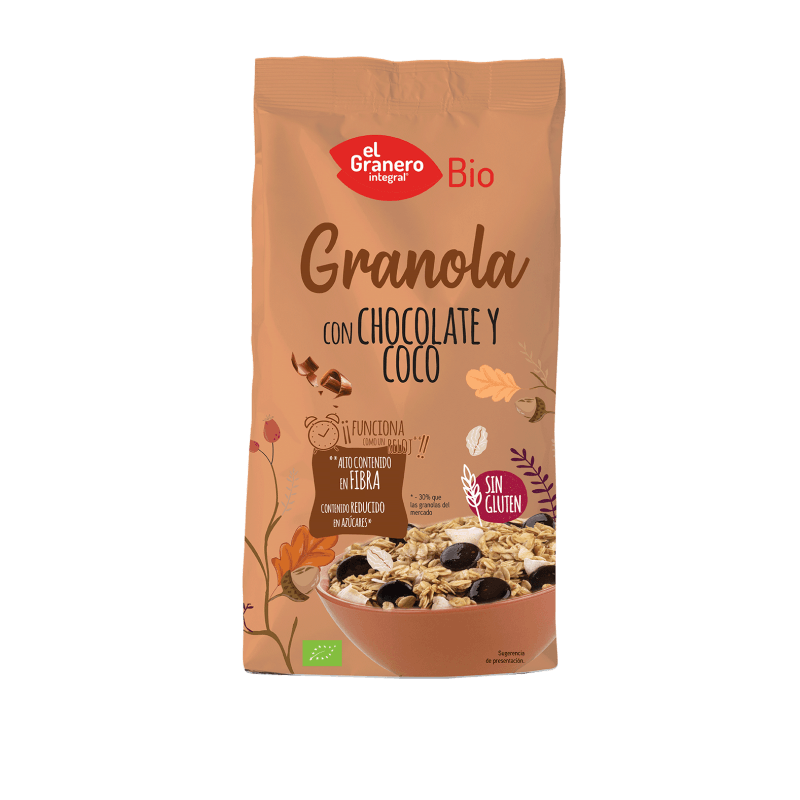 Granola con chocolate y coco – 350gr – Granero